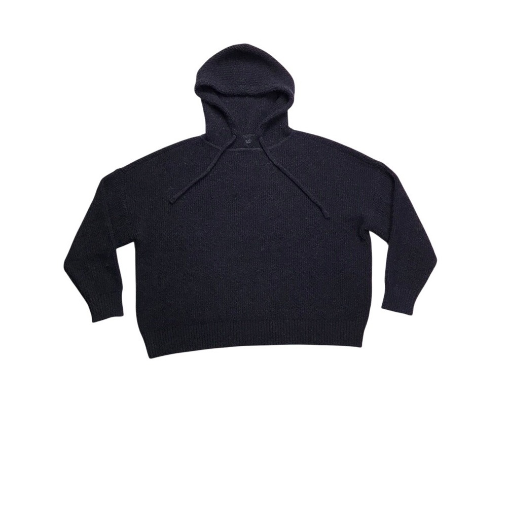 Nuuds Ribbed‎ Knit Hoodie Women Small Gray Oversized Wool Blend Loungewear